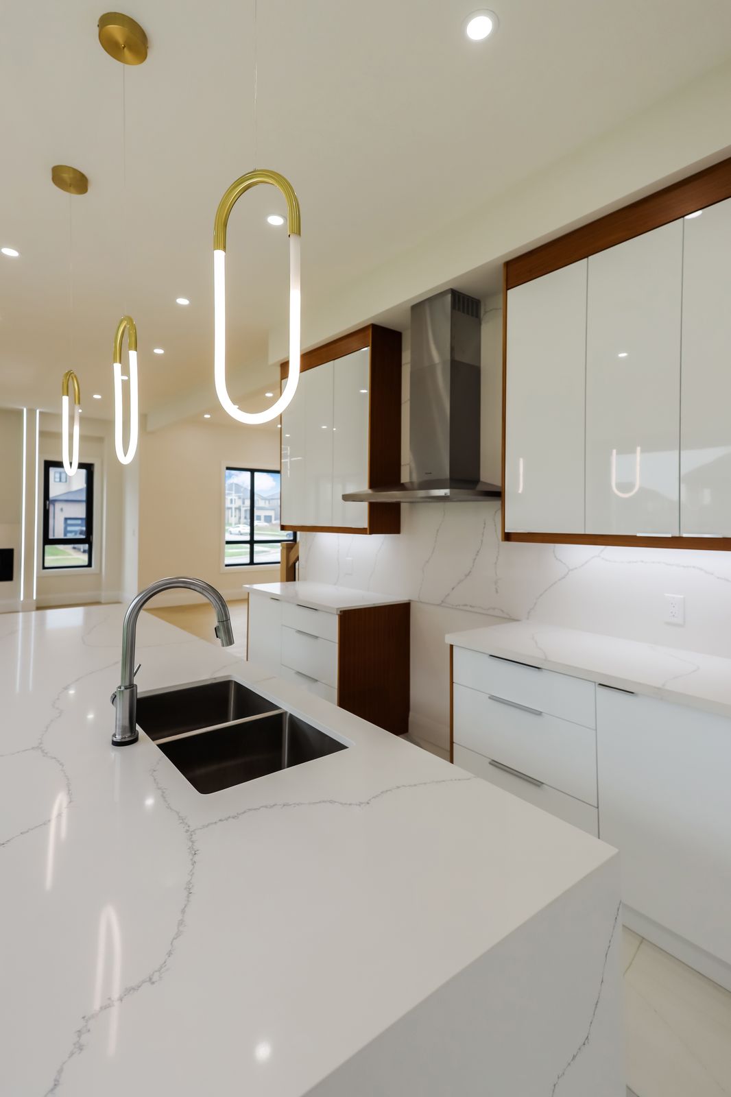 Kitchen island detail in a completed Carnaby home